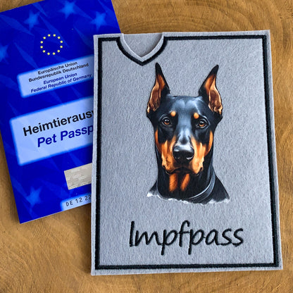 Dobermann Impfpasshülle - 5 verschiedene Motive, personalisierbar