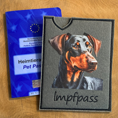 Dobermann Impfpasshülle - 5 verschiedene Motive, personalisierbar