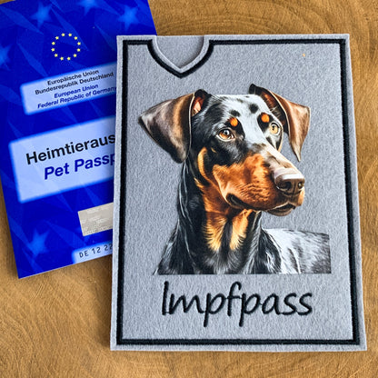 Dobermann Impfpasshülle - 5 verschiedene Motive, personalisierbar