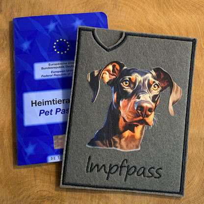 Dobermann Impfpasshülle - 5 verschiedene Motive, personalisierbar