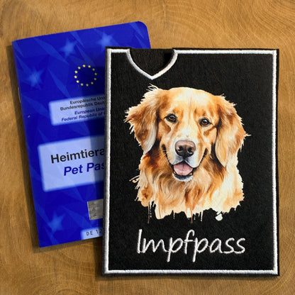 Golden Retriever Impfpasshülle- 6 verschiedene Motive, personalisierbar