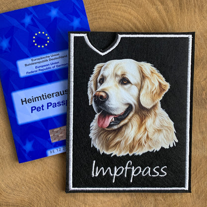 Golden Retriever Impfpasshülle- 6 verschiedene Motive, personalisierbar