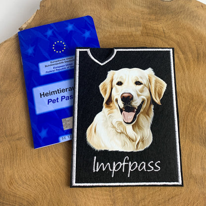 Golden Retriever Impfpasshülle- 6 verschiedene Motive, personalisierbar