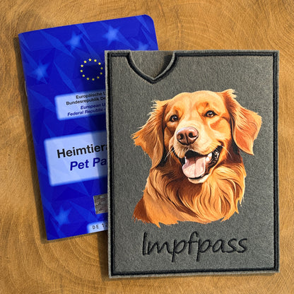 Golden Retriever Impfpasshülle- 6 verschiedene Motive, personalisierbar