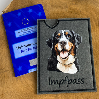 Großer Schweizer Sennenhund Impfpasshülle - 4 verschiedene Motive, personalisierbar