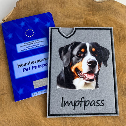 Großer Schweizer Sennenhund Impfpasshülle - 4 verschiedene Motive, personalisierbar