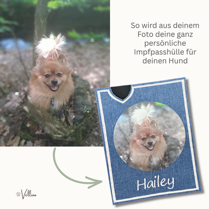 Personalisierte Impfpasshülle für Hunde mit eigenem Foto
