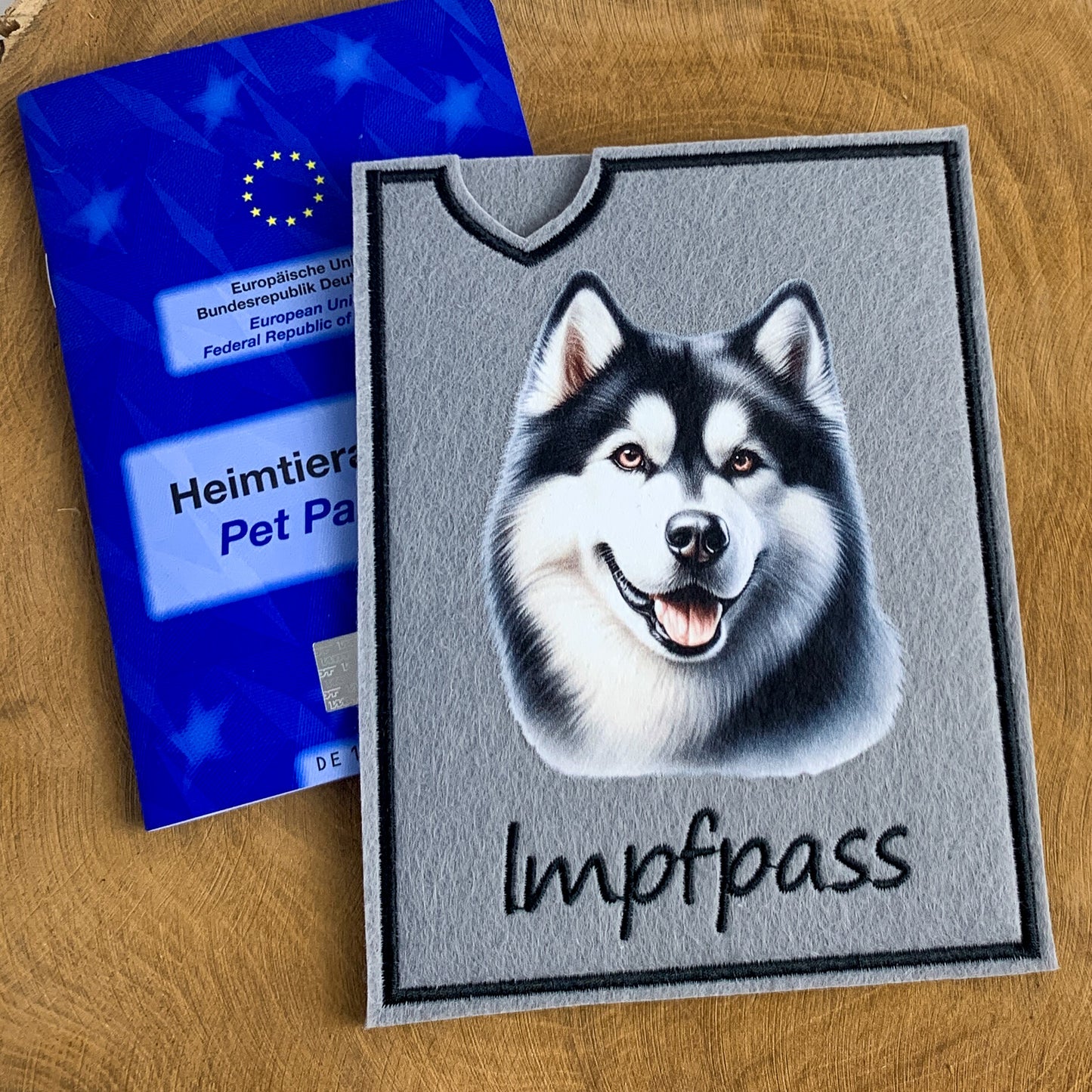 Husky Impfpasshülle - 4 verschiedene Motive, personalisierbar