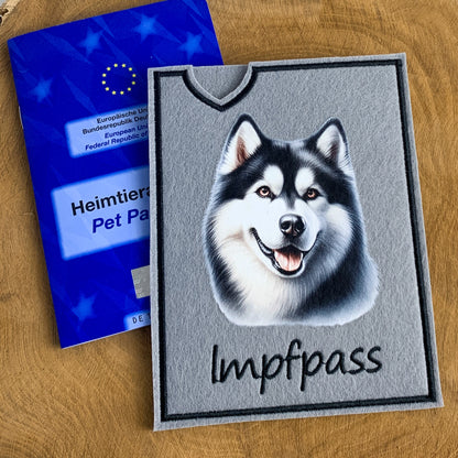 Husky Impfpasshülle - 4 verschiedene Motive, personalisierbar