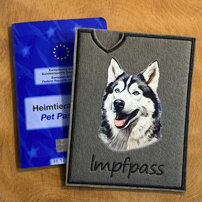 Husky Impfpasshülle - 4 verschiedene Motive, personalisierbar