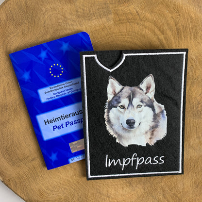 Husky Impfpasshülle - 4 verschiedene Motive, personalisierbar