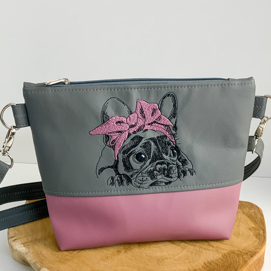 Französische Bulldogge Schleife - Umhängetasche