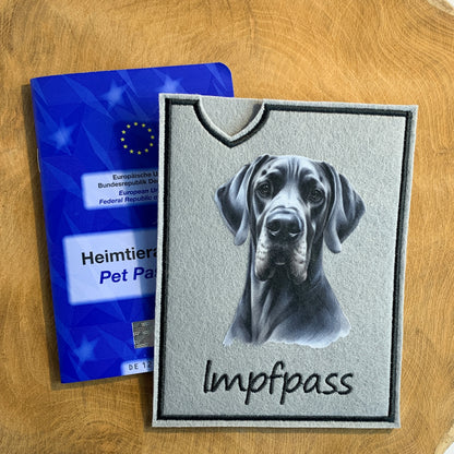 Deutsche Dogge Impfpasshülle - 5 verschiedene Motive, personalisierbar