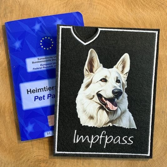 Weißer Schäferhund Impfpasshülle (Motiv 1)