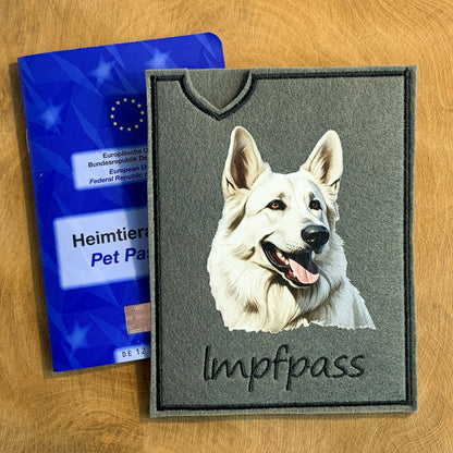 Weißer Schäferhund Impfpasshülle (Motiv 1)
