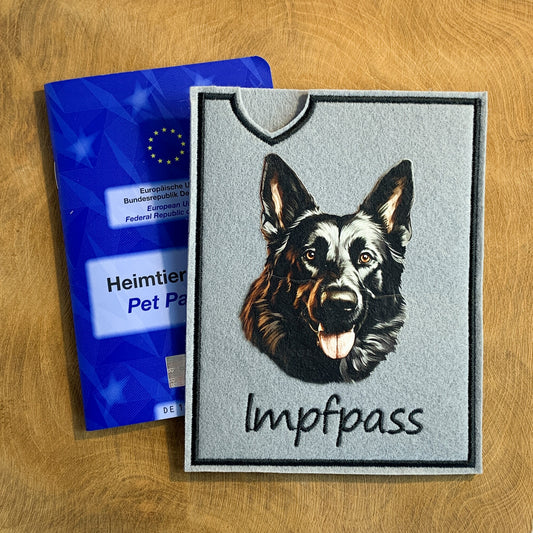 Schwarzer Schäferhund Impfpasshülle