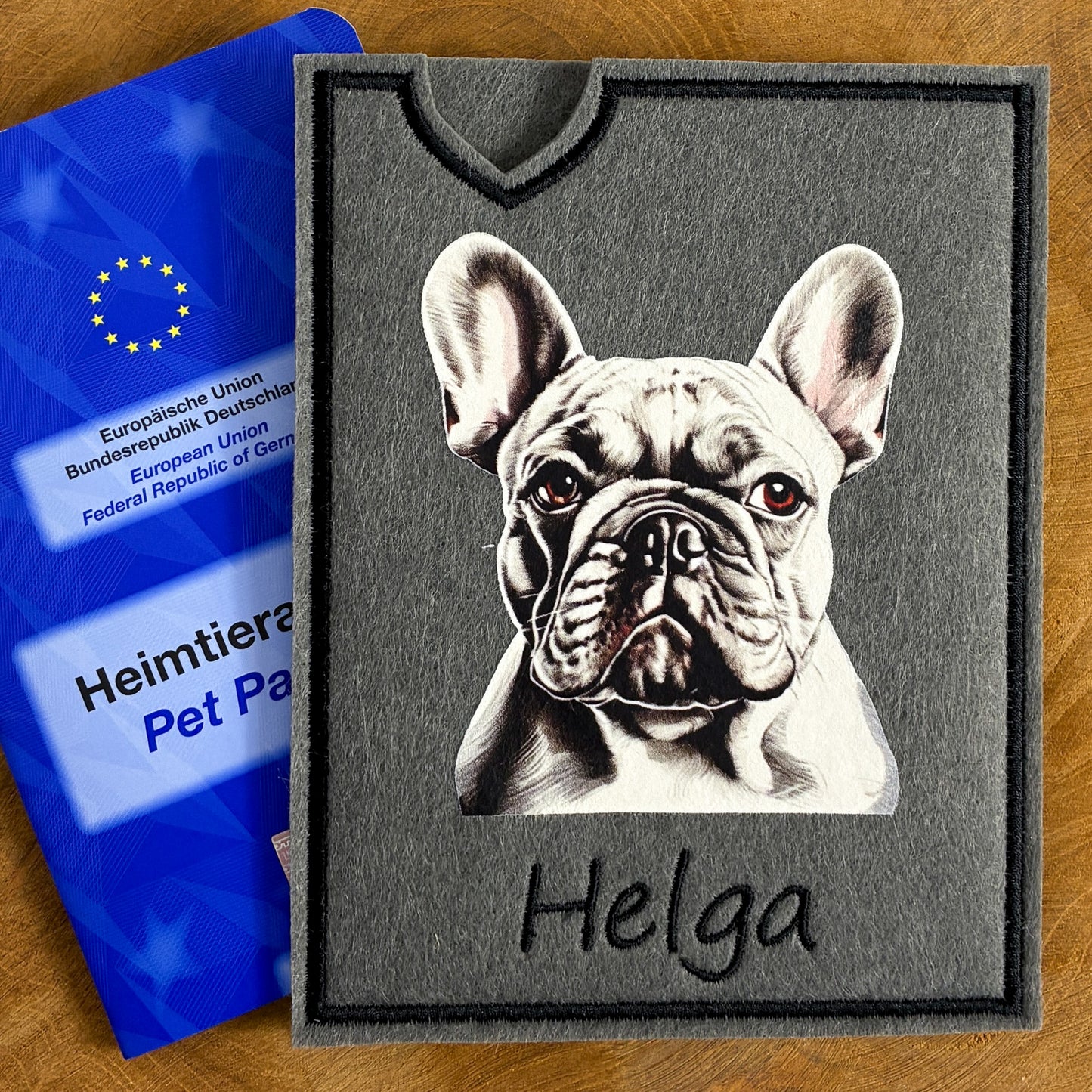 Französische Bulldogge Impfpasshülle (Motiv 6)