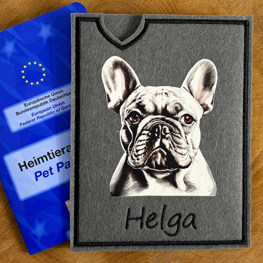 Französische Bulldogge Impfpasshülle (Motiv 6)