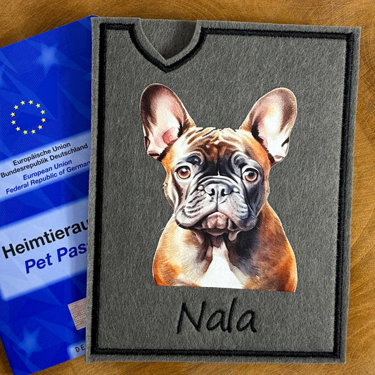 Französische Bulldogge Impfpasshülle (Motiv 10)