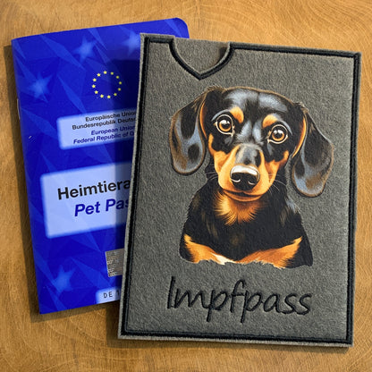 Dackel Impfpasshülle - 11 verschiedene Motive, personalisierbar