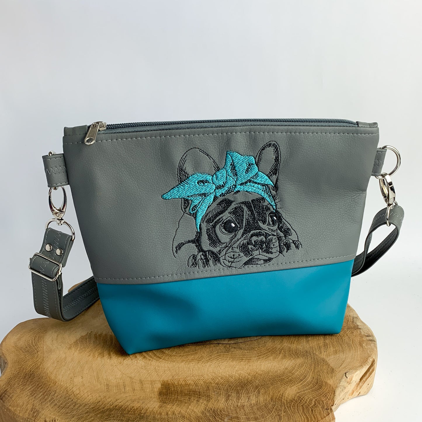 Französische Bulldogge Schleife - Umhängetasche