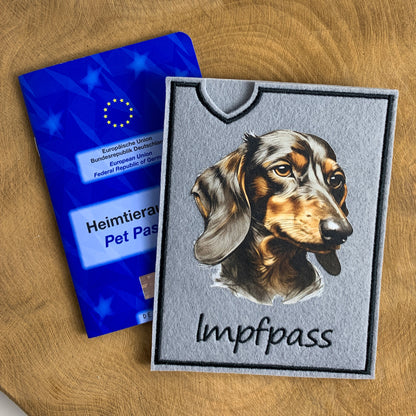 Dackel Impfpasshülle - 11 verschiedene Motive, personalisierbar