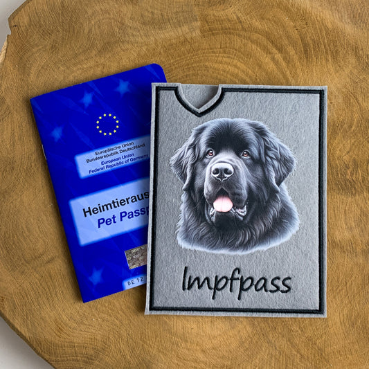 Neufundländer Impfpasshülle (Motiv 1)