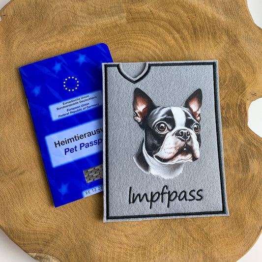 Boston Terrier Impfpasshülle (Motiv 2)