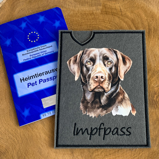 Labrador schoko Impfpasshülle (Motiv 1)