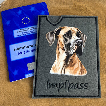 Deutsche Dogge Impfpasshülle - 5 verschiedene Motive, personalisierbar