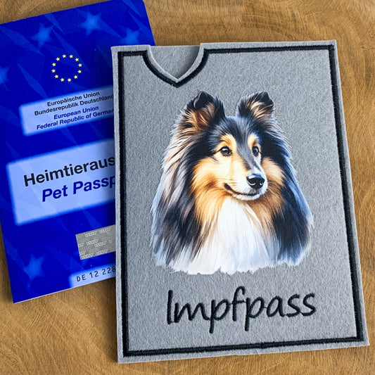 Shetland Sheepdog (Sheltie) Impfpasshülle (Motiv 1)