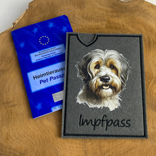 Tibet Terrier Impfpasshülle (Motiv 1)