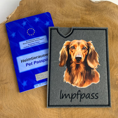 Dackel Impfpasshülle - 11 verschiedene Motive, personalisierbar