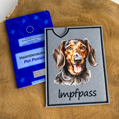 Dackel Impfpasshülle - 11 verschiedene Motive, personalisierbar