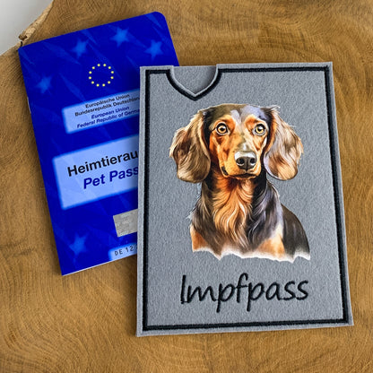Dackel Impfpasshülle - 11 verschiedene Motive, personalisierbar