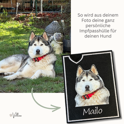 Personalisierte Impfpasshülle für Hunde mit eigenem Foto