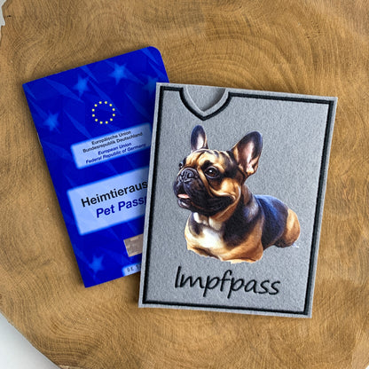Französische Bulldogge Impfpasshülle - 11 verschiedene Motive, personalisierbar
