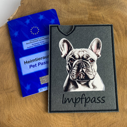 Französische Bulldogge Impfpasshülle - 11 verschiedene Motive, personalisierbar