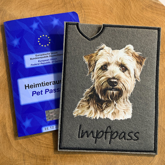Irish Glen of Imaal Terrier Impfpasshülle - 3 verschiedene Motive, personalisierbar