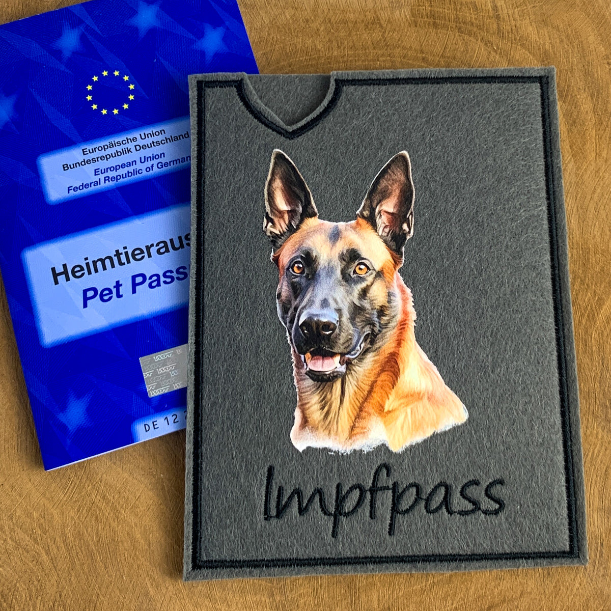 Malinois Impfpasshülle - 5 verschiedene Motive, personalisierbar