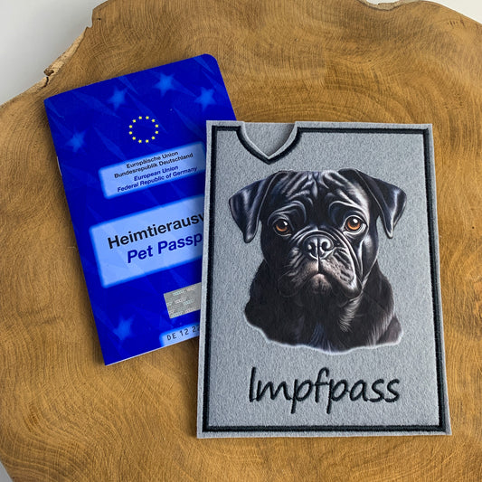 Mops Impfpasshülle - 3 verschiedene Motive, personalisierbar