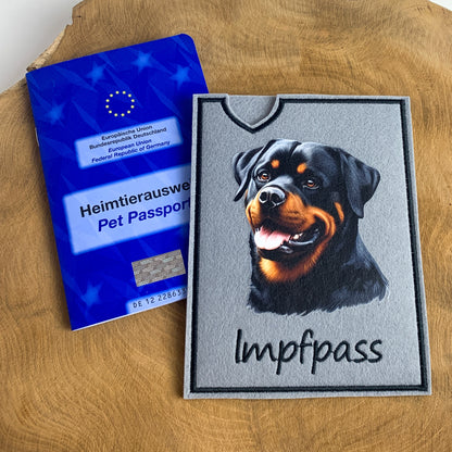 Rottweiler Impfpasshülle - 2 verschiedene Motive, personalisierbar