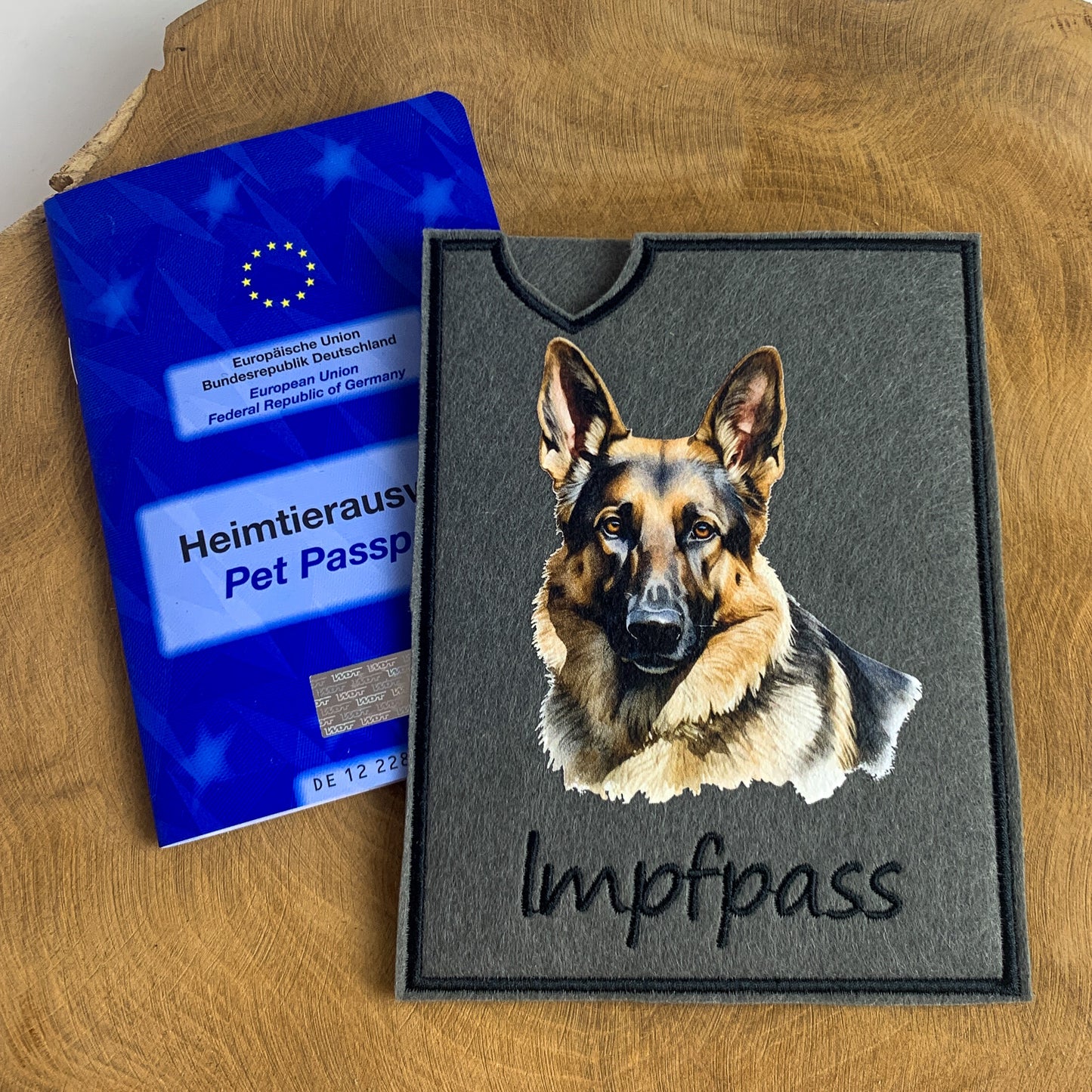 Schäferhund Impfpasshülle- 6 verschiedene Motive, personalisierbar