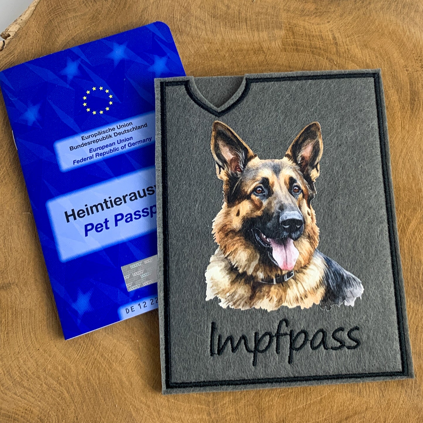 Schäferhund Impfpasshülle- 6 verschiedene Motive, personalisierbar