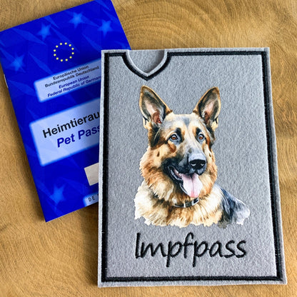 Schäferhund Impfpasshülle- 6 verschiedene Motive, personalisierbar