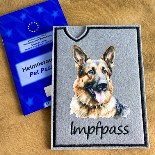 Schäferhund Impfpasshülle- 6 verschiedene Motive, personalisierbar