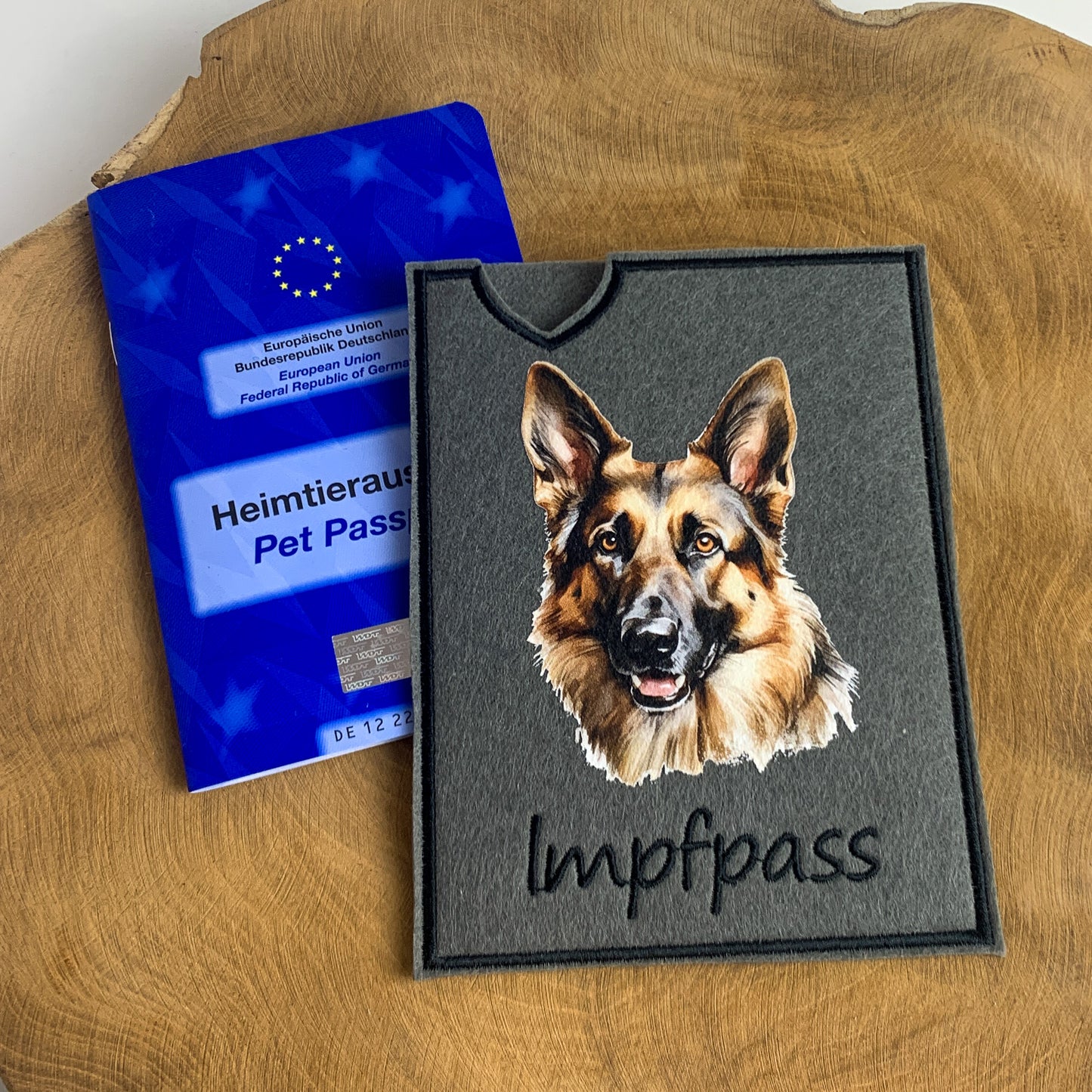 Schäferhund Impfpasshülle- 6 verschiedene Motive, personalisierbar