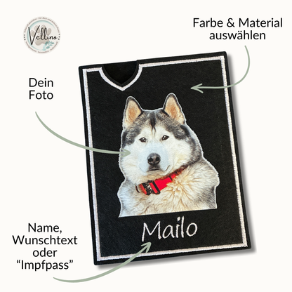 Personalisierte Impfpasshülle für Hunde mit eigenem Foto