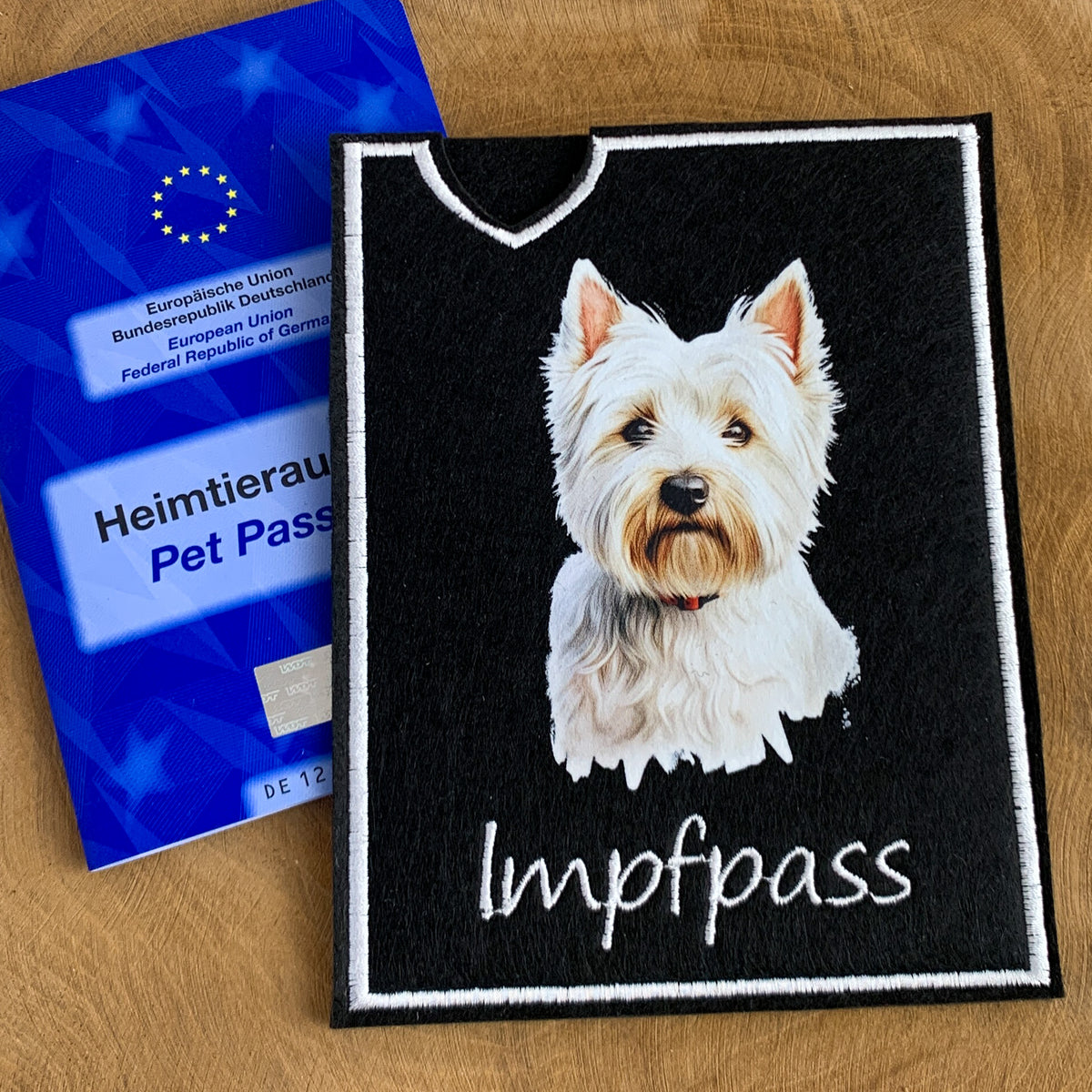 West Highland White Terrier Impfpasshülle - 3 verschiedene Motive, personalisierbar