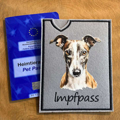 Whippet Impfpasshülle - 3 verschiedene Motive, personalisierbar